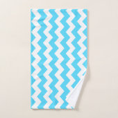 Blauwe zigzag gestreept bad handdoek (Handdoek)