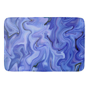 Blauwe zijde abstract badmat