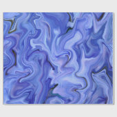 Blauwe zijde abstract cadeaupapier (Vlak)