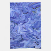 Blauwe zijde abstract theedoek (Verticaal)