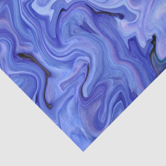 Blauwe zijde abstract tissuepapier (Detail)