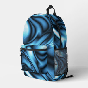 Blauwe Zijde Bedrukte Rugzak