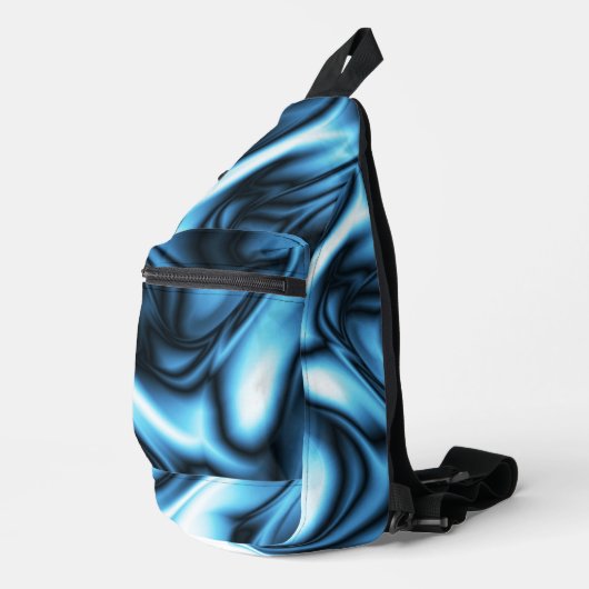 Blauwe Zijde Sling Bag (Rechterhoek)
