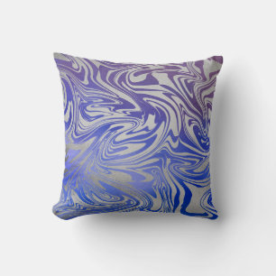 Blauwe zilver Molten Decoratieve Pillow Kussen