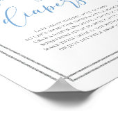 Blauwe zilverboho laat-nachtbord poster (Hoek)