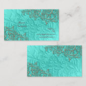 Blauwe zilverdraden visitekaartje (Voorkant / Achterkant)