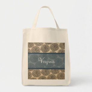 Blauwe  Zinnia-Canvas tas