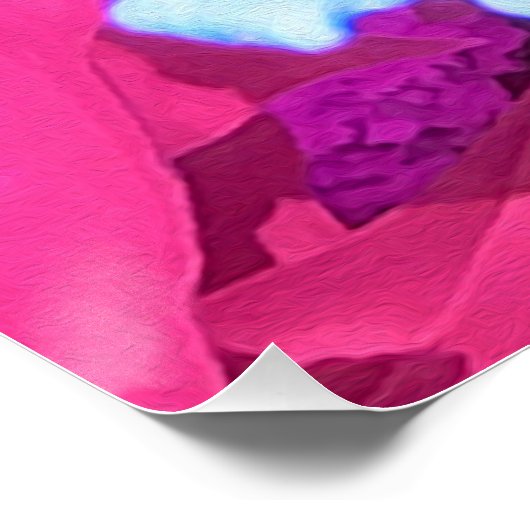 Blauwe Zinnia in de Paarse zomertuin Perfect Poster (Hoek)