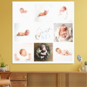 blauwe , zoete donut 1 verjaardag multi foto canvas afdruk (Insitu (Woonkamer))