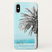 Blauwe zomerpalm Ocean Seaside Beach Case-Mate iPhone Case (Achterkant)