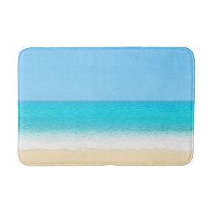 Blauwe zomerstrand badmat
