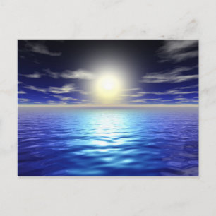 Blauwe zon briefkaart