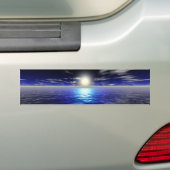 Blauwe zon bumpersticker (Op auto)