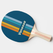 Blauwe Zon Speld Gestreeptd met Naam Tafeltennisbatje (Zijkant)