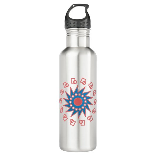 Blauwe zon waterfles  (Voorkant)