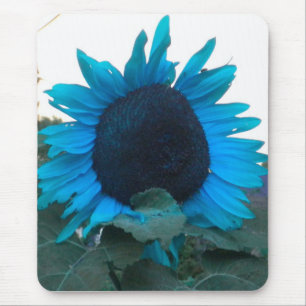 Blauwe zonnebloem 2 Muismat