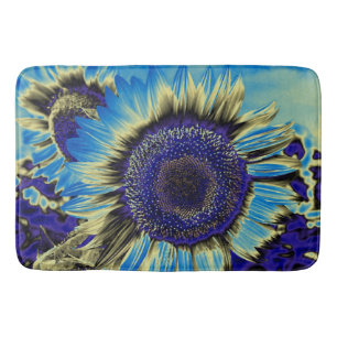 Blauwe Zonnebloem Badmat