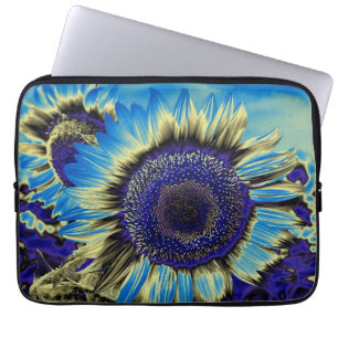 Blauwe Zonnebloem Laptop Sleeve