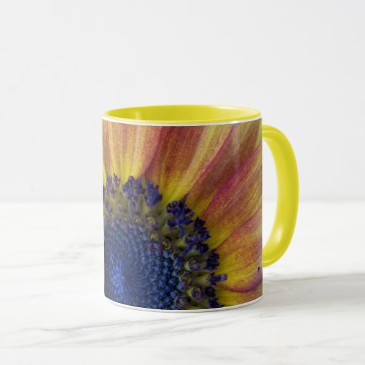 Blauwe zonnebloem mok (Voorkant rechts)