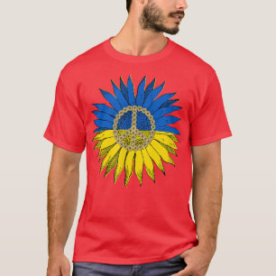 Blauwe zonnebloem uit Oekraïne ondersteunt vredesn T-shirt