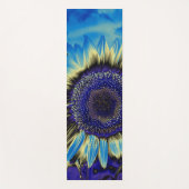 Blauwe zonnebloem yogamat (Voorkant)