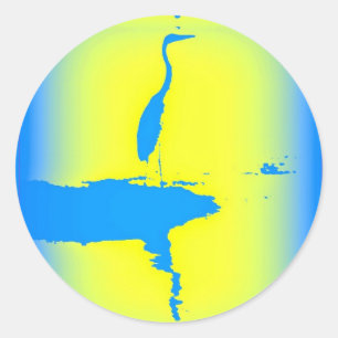 blauwe zonnebrand ronde sticker