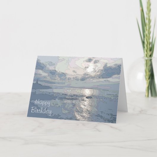 BLAUWE ZONSONDERGANG KAART (Voorkant)