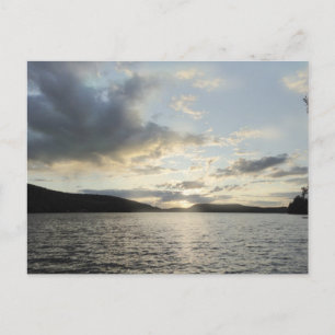 Blauwe zonsondergangen afgebeeld Meer van Sunapee, Briefkaart