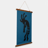 Blauwe zuidwestelijke Kokopelli Hangend Wandkleed (Gebogen)