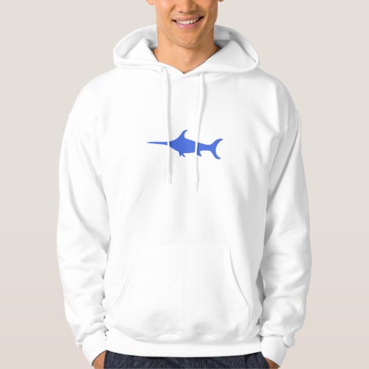 Blauwe zwaardvis hoodie (Voorkant)