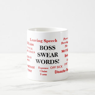BLAUWE ZWANGERWOORDEN! Rude Boss Words Koffiemok