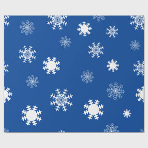 Blauwe zwart-chromatische sneeuwvlokken cadeaupapier