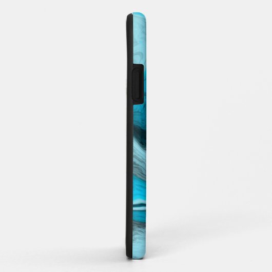 Blauwe, zwarte en witte marmer Case-Mate iPhone case (Achterkant/rechts)