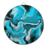 Blauwe, zwarte en witte marmer dartbord (Voorkant)