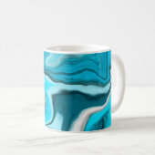 Blauwe, zwarte en witte marmer koffiemok (Voorkant rechts)