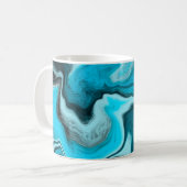 Blauwe, zwarte en witte marmer koffiemok (Voorkant links)