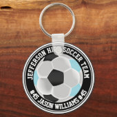 Blauwe, zwarte en witte ⚽ Sleutelhanger (Voorkant)