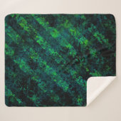 Blauwe zwarte groene gestreepte achtergrond met bl sherpa deken (Voorkant (horizontaal))