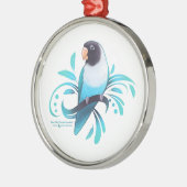 Blauwe zwarte haarstaartvezel metalen ornament (Links)