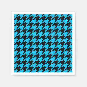 Blauwe Zwarte Houndstooth-controle Servet