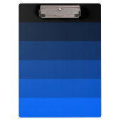 Blauwe zwarte ombre Stripes Klembord (Voorkant)