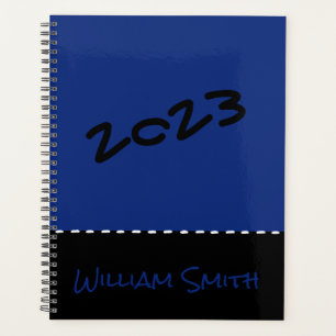 Blauwe zwarte plank planner