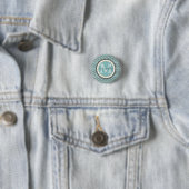 Blauwe zwarte pols Achtergrond Monogram Ronde Button 3,2 Cm (In situ)
