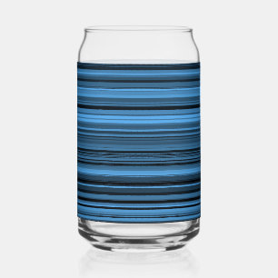 Blauwe zwarte streep blikvorm glas
