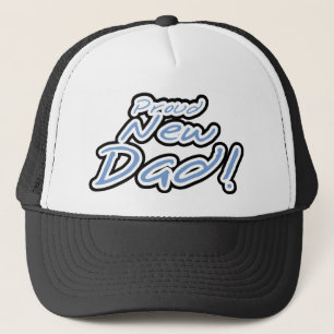 Blauwe/zwarte tekstgroep Nieuwe vader Trucker Pet