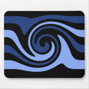 Blauwe zwarte werveling muismat