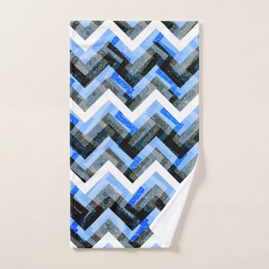 Blauwe zwarte witte kaas getextureerd  bad handdoek (Handdoek)