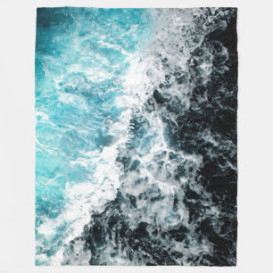 Blauwe Zwarte Zeegroeven Hawaï Fleece Deken