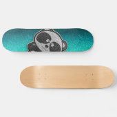 Blauwe zwarte zwarte panda skateboard (Horizontaal)