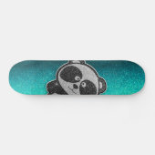 Blauwe zwarte zwarte panda skateboard (Horizontaal)